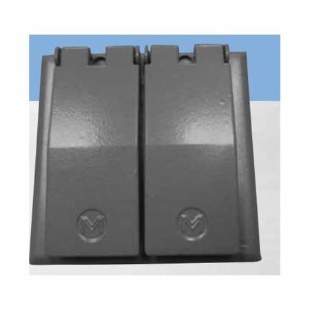 MULBERRY Electrical Box Cover, Vertical, 2 Gang, Rectangular, Aluminum, GFCI Duplex Receptacle 30452